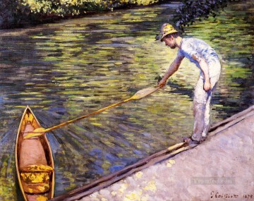 Navegante tirando de su perissoire Gustave Caillebotte Pinturas al óleo